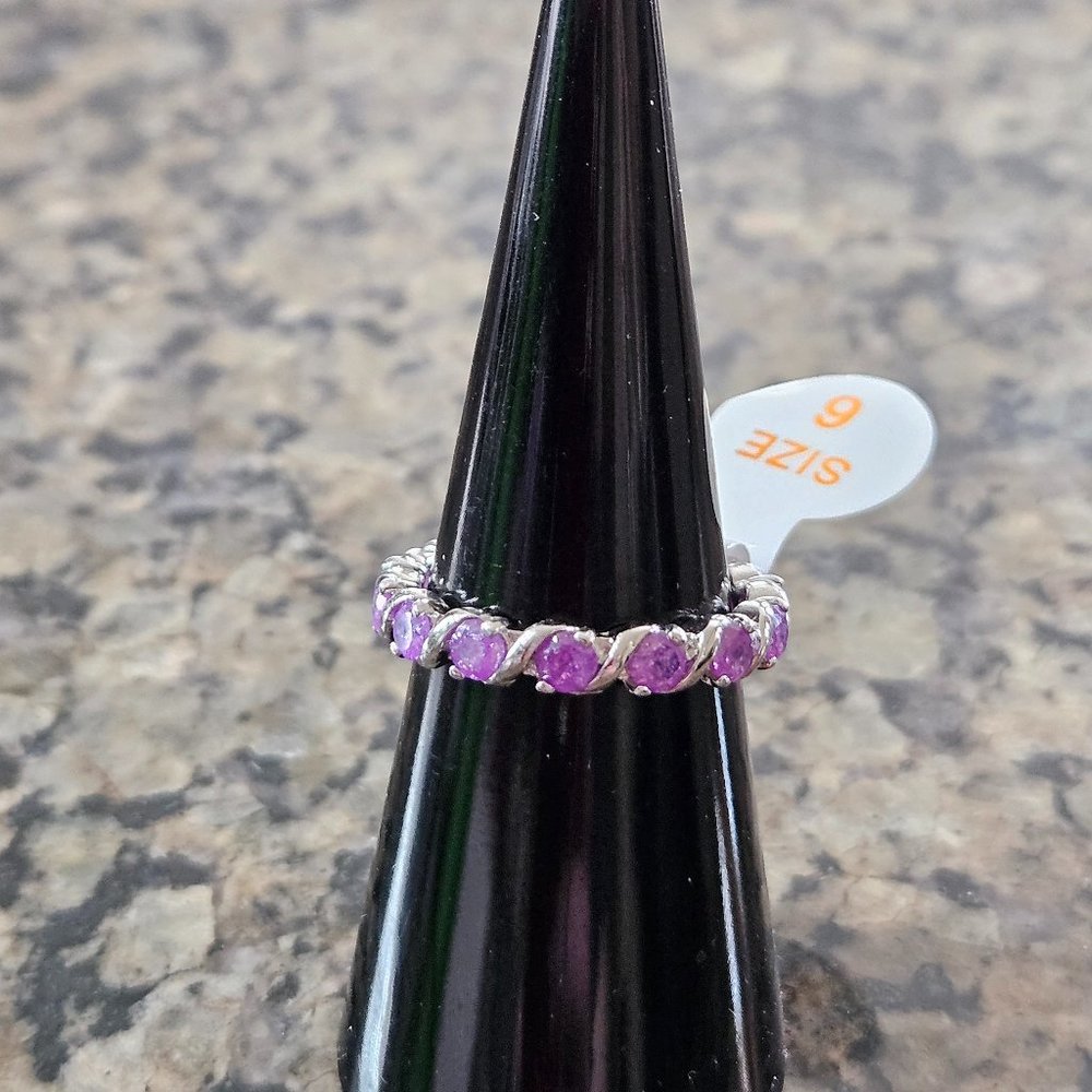 Bomb Party RBP7171 "The Georgina Ring" Lavender Ice Crystal Sz 6